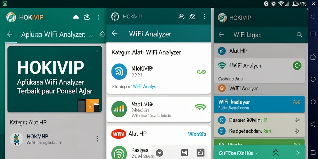 Tampilan antarmuka HOKIVIP yang menunjukkan analisis jaringan WiFi.