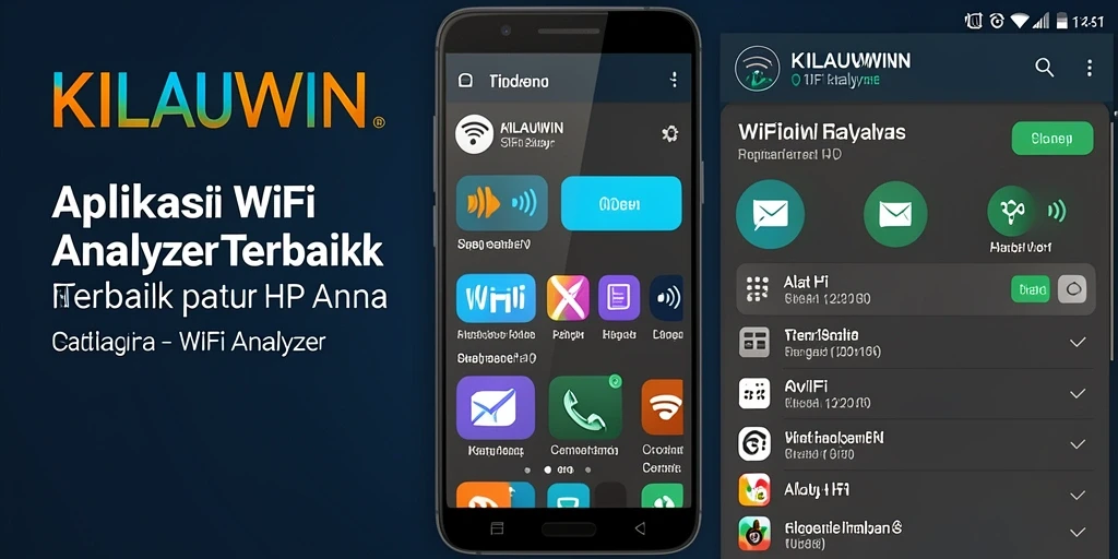 Antarmuka KILAUWIN menampilkan analisis jaringan WiFi yang komprehensif.