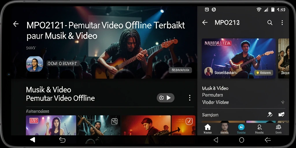 Antarmuka MPO2121 yang sederhana dan fungsional untuk menonton video.