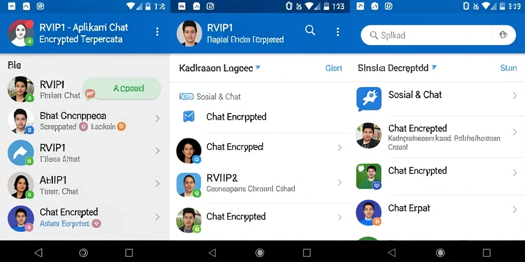 Tampilan antarmuka RVIP1 dengan fitur Chat Encrypted yang sederhana dan efisien.